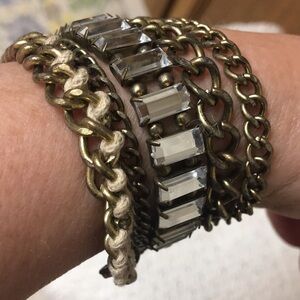 Multi Chain & Crystal Bracelet